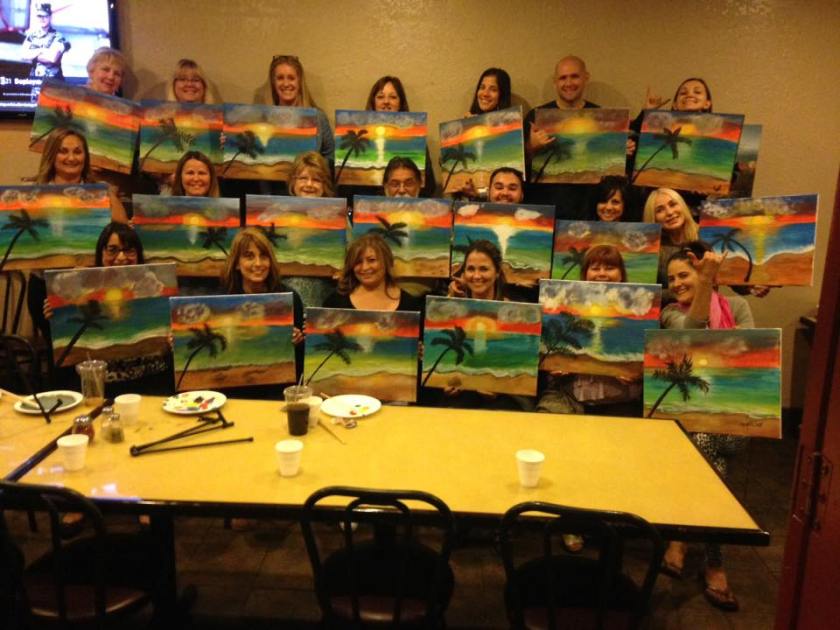 Sunset Date N Paint Group Shot